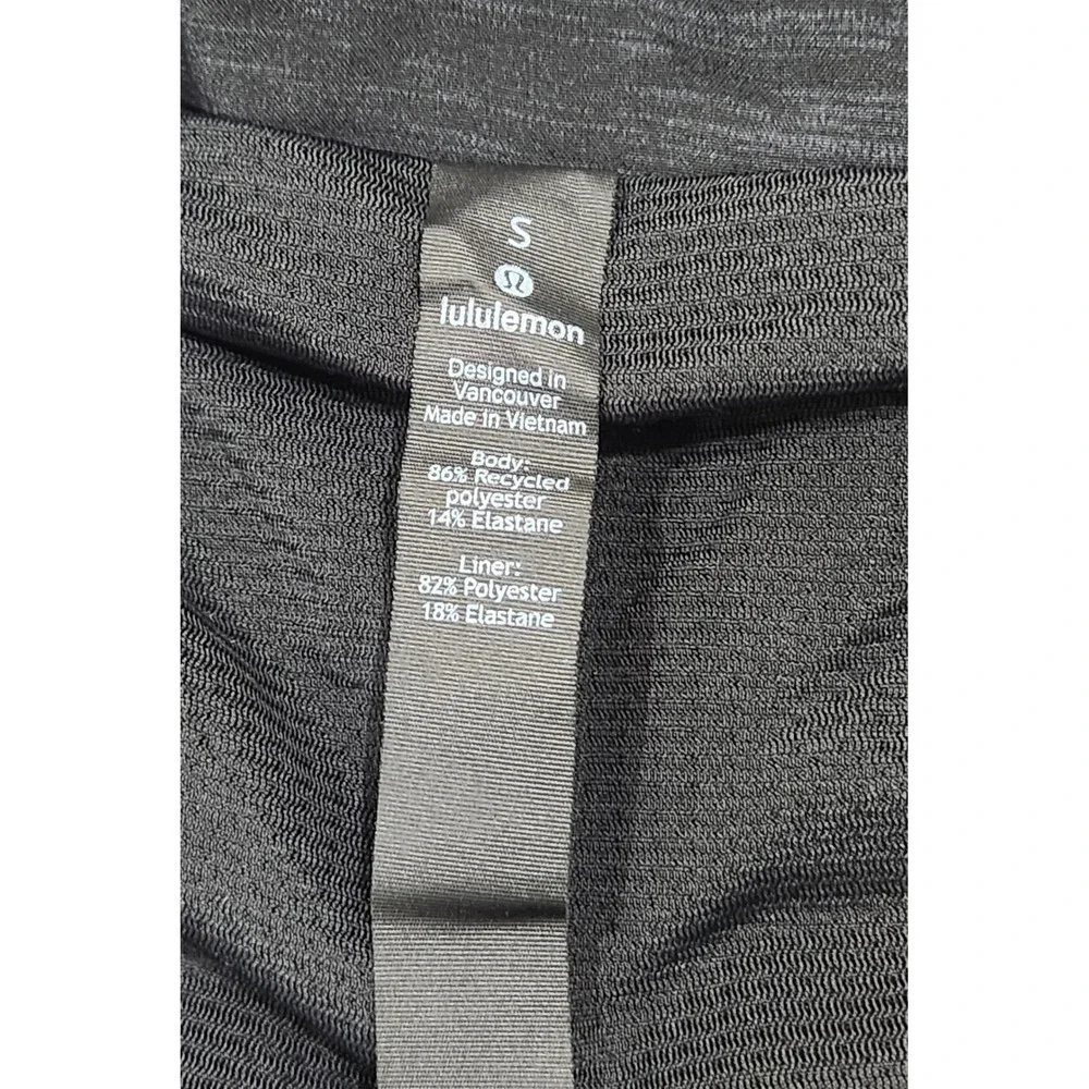 Lululemon Mens Surge Short Liner 6 Heather Allover Deep Coal Black M7AB2S Size S